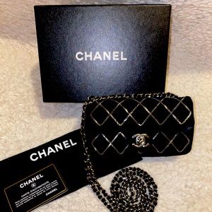 Chanel extra mini velvet shiny rhw